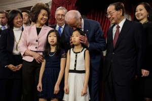 Joe Biden kisses girl